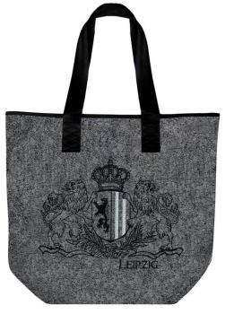 Filztasche mit Einstickung - Leipzig Wappen Emblem - 26155 Shoppertasche Gr. ca. 46,5cm x 39,5cm