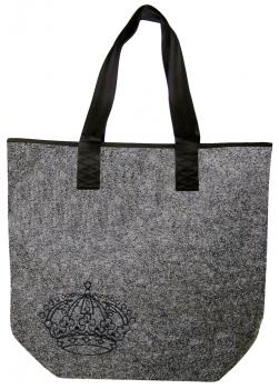 Filztasche mit Einstickung - Köln kleine Krone - 26244 Shoppertasche Gr. ca. 46,5cm x 39,5cm