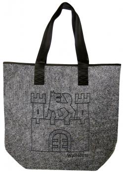 Filztasche mit Einstickung - Wolfsburg Burg - 26253 Shoppertasche Gr. ca. 46,5cm x 39,5cm