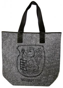 Filztasche mit Einstickung - Wuppertal Wappen - 26254 Shoppertasche Gr. ca. 46,5cm x 39,5cm