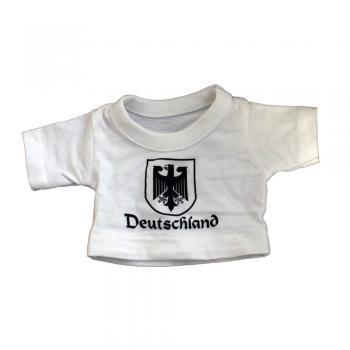 Teddybär Stoffbär Fan-Bär mit Shirt - Deutschland Adler - Größe ca 26cm - 27026 weiß