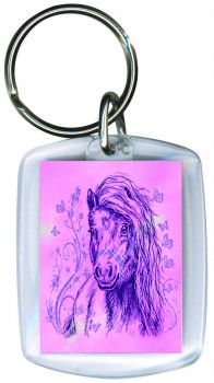 Schlüsselanhänger - Schmetterling-Pony - Gr. ca. 6x4cm - 13172 - Keyholder mit Pferdemotiv