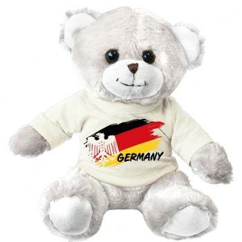 Teddybär weiß mit Shirt - Länderflagge Deutschland - 27241 Gr. ca. 26cm