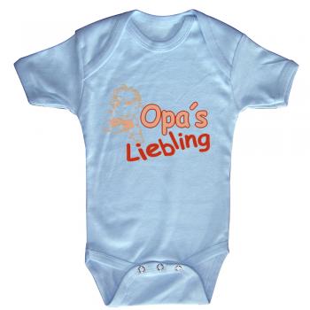 Babystrampler mit Print – Opa´s Liebling - 08301 versch. Farben Gr. hellblau / 18-24 Monate
