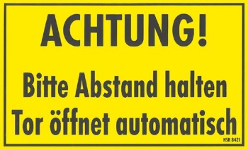 Warnschild - ACHTUNG - Bitte Abstand halten - Gr. ca. 25 x 15 cm - 308421