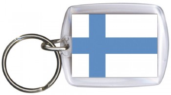 Schlüsselanhänger Länderfahne Flagge - FINNLAND - Gr. ca. 4x5cm - 81050
