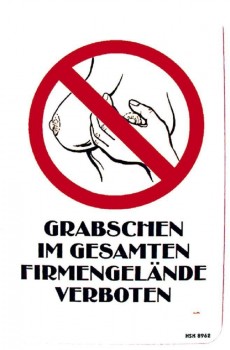 Spaß-Schild - Grabschen im ... Firmengelände verboten - 308982 - 15cm x 25cm