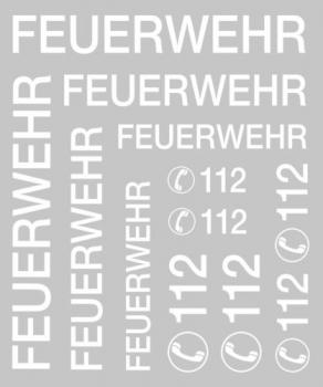 Dekor - Applikationsaufkleber - Feuerwehr 112 - 300538 - Gr. ca. 40x 48 cm