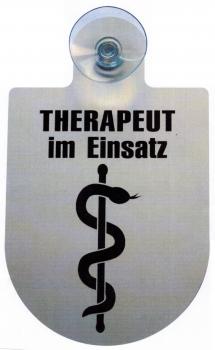 Einsatzschild Windschutzscheibe incl. Saugnapf - Therapeut im Einsatz (Aesculap Stab) - 301326-9