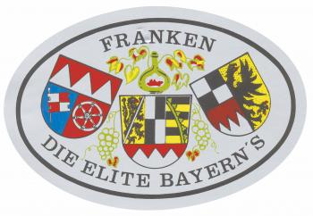 Aufkleber Wappen mit - FRANKEN DIE ELITE BAYERNS - 301445 - Gr. ca. 17,5 x 12cm