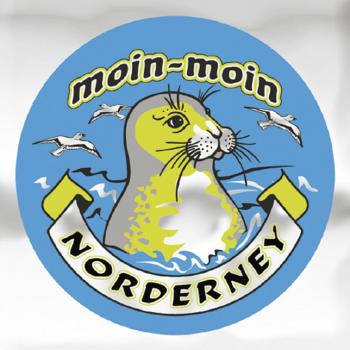 Auto-Aufkleber rund mit Spiegelfolie - moin-moin NORDERNEY - Gr. ca. 7.5cm (301498)