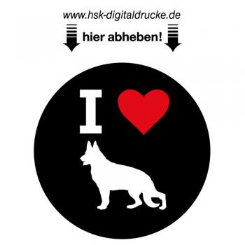Aufkleber - I love Schäferhunde - Gr. ca. 45 mm - 307185