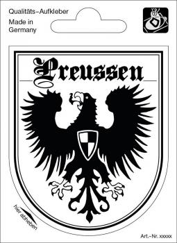 Alu Qualitäts - Wappenaufkleber Preussen - 301645 - Gr. ca. 8,0 x 6,5 cm