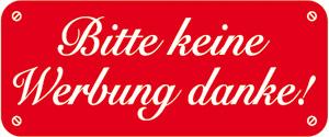 PVC-Aufkleber - BITTE KEINE WERBUNG - 302082/1 - Gr. ca. 48 x 20 mm