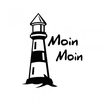Auto-Aufkleber - Leuchtturm Moin Moin - 302979 Gr. 8,5cm x 10,5cm versch. Farben schwarz