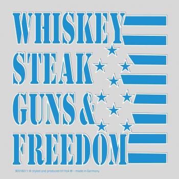 PVC-Aufkleber - Whisky Steak Guns & Freedom - Gr. 9 x 9cm - 303182/1