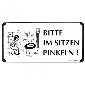 PVC Aufkleber - Bitte im Sitzen pinkeln - 303197 - Gr. ca. 15 x 7,5 cm