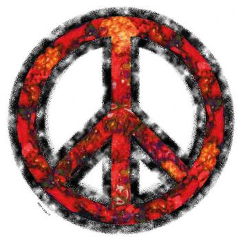 PVC-Aufkleber - Peace Friedenssymbol - Gr. 3,5 x 3,5cm - 307170/7