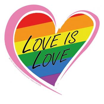 PVC-Aufkleber - Love is Love (Regenbogenfarben) - Gr. 9 x 9cm - 307176/1