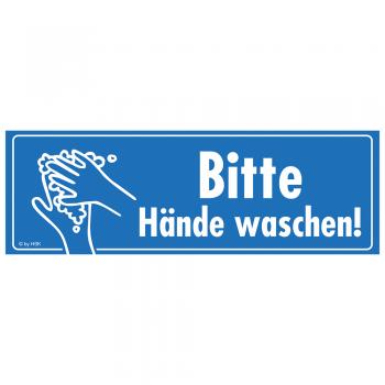 Warnschild  - Bitte Hände waschen - Gr. ca. 15 x 5 cm - 307528/1 - Schutz vor Viren und Bakterien