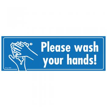 Warnschild  - Please wash your hands - Gr. ca. 15 x 5 cm - 307528/2 - Schutz vor Viren, Keime und Bakterien