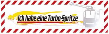 Aufkleber "Ich habe eine Turbo-Spritze Notruf 112" NEU Gr. ca. 15 x 5cm 307760