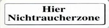 Schild - HIER NICHTRAUCHERZONE - Gr. 12,5x3,5 cm - 308006