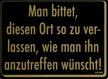 Schild - MAN BITTET... - Gr. 20 X 15 cm - 308262