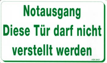 Hinweisschild - Notausgang... - Gr. 25x15 cm - 308437