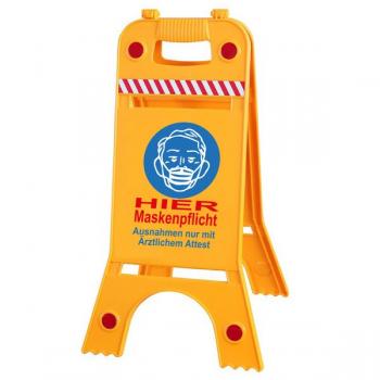 Warnaufsteller Dachaufsteller - Hier Maskenpflicht - Gr. ca. 28 x 64 cm – 308540/6 beidseitige Beschriftung