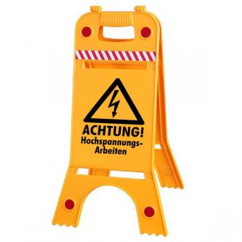 Warnaufsteller Dachaufsteller - Achtung! Hochspannungsarbeiten - Gr. ca. 28 x 64 cm – 308540/7 beidseitige Beschriftung