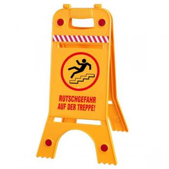 Warnaufsteller Dachaufsteller - Rutschgefahr auf der Treppe - Gr. ca. 28 x 64 cm – 308541/3 beidseitige Beschriftung