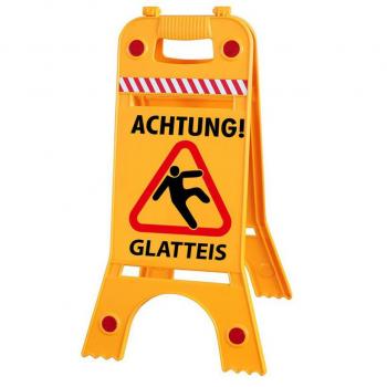 Warnaufsteller Dachaufsteller - Achtung Glatteis - Gr. ca. 28 x 64cm - 308551-4 beidseitige Beschriftung