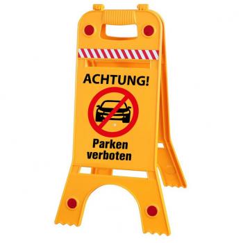 Warnaufsteller Dachaufsteller - ACHTUNG! Parken verboten - Gr. ca. 28 x 64cm - 308553-4 beidseitige Beschriftung