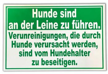PST-Schild - Hunde sind an der Leine zu führen... - Gr. ca. 30 x 20 cm - 308611-1