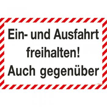 Gebotsschild - Ein- und Ausfahrt freihalten - Gr. ca. 30 x 20 cm - 308637