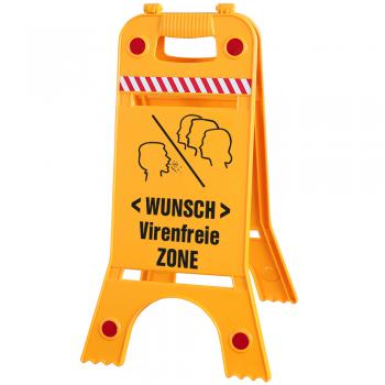 Warnaufsteller - Virenfreie ZONE - 308648/1 - Gr. 28 cm x 66 cm - Warnschild Aufsteller