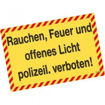 Verbotsschild - Rauchen, Feuer ... verboten - Gr. ca. 30 x 20 cm - 308681