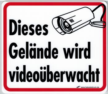 Hinweisschild - Dieses Gelände wird videoüberwacht - Gr. ca. 15 x 15 cm - 308810/5