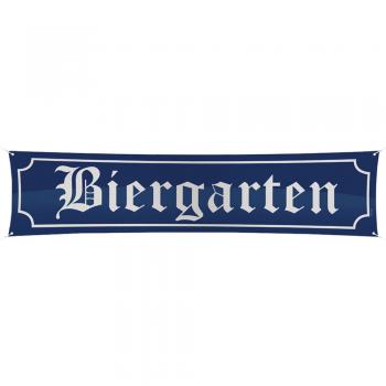 Banner Werbebanner - Biergarten - 1,8x0,4m - Spannband für Ihren Werbeauftritt / Bedruckt mit Ihrem Motiv - 30888