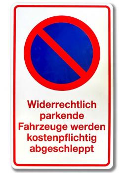 PST-Schild - Widerrechtlich parkende Fahrzeuge werden....  - Gr. ca. 30 x 20 cm - 308939-1