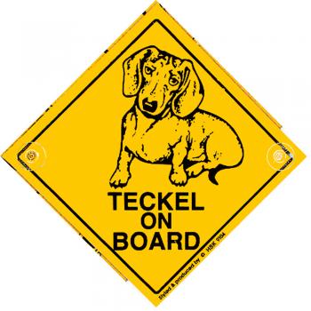 Schild mit Saugnäpfen - TECKEL ON BOARD - 309104 - Gr. ca. 15 x 15 cm