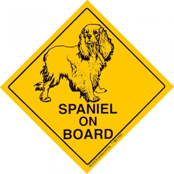 Schild mit Saugnäpfen - SPANIEL ON BOARD - 309107 - Gr. ca. 15 x 15 cm