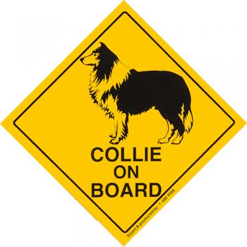 Schild mit Saugnäpfen - COLLIE ON BOARD - 309108 - Gr. ca. 15 x 15 cm