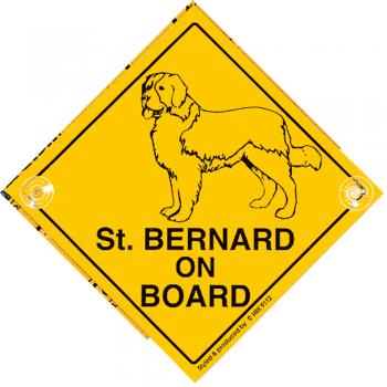 Schild mit Saugnäpfen - St. BERNARD ON BOARD - 309112 - Gr. ca. 15 x 15 cm
