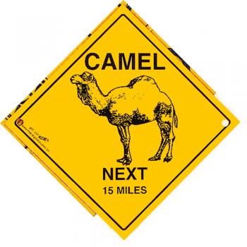 Schild mit Saugnäpfen - CAMEL next 15 Miles - 309121 - Gr. ca. 15 x 15 cm