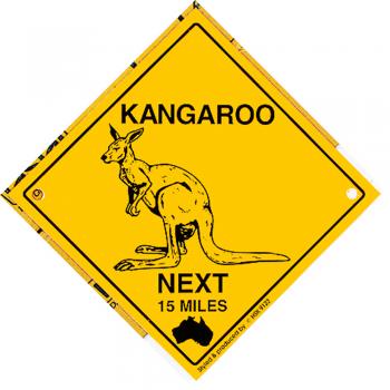 Schild mit Saugnäpfen - KANGAROO next 15 Miles - 309122 - Gr. ca. 15 x 15 cm