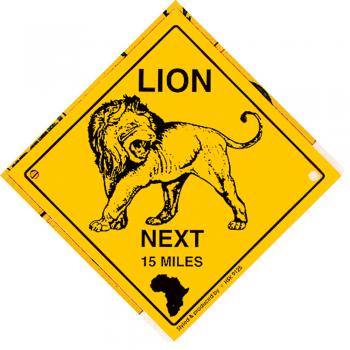 Schild mit Saugnäpfen - LION next 15 Miles - 309125 - Gr. ca. 15 x 15 cm