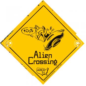 Schild mit Saugnäpfen - ALIEN CROSSING Area 51 - 309131 - Gr. ca. 15 x 15 cm