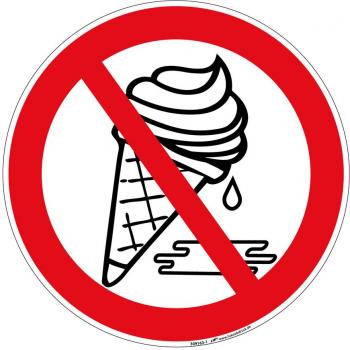 Verbotsschild Schild - Eis essen verboten - Gr. ca. 20 cm - 309163